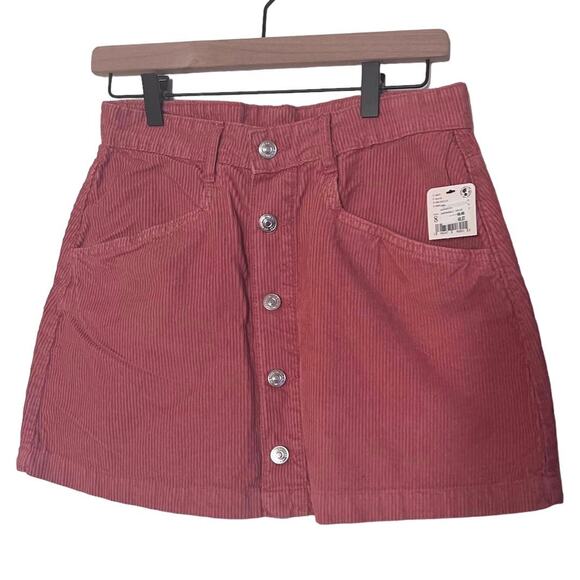 Free People Ray Corduroy Mini Skirt In Myrrh Size 8 - Picture 4 of 10